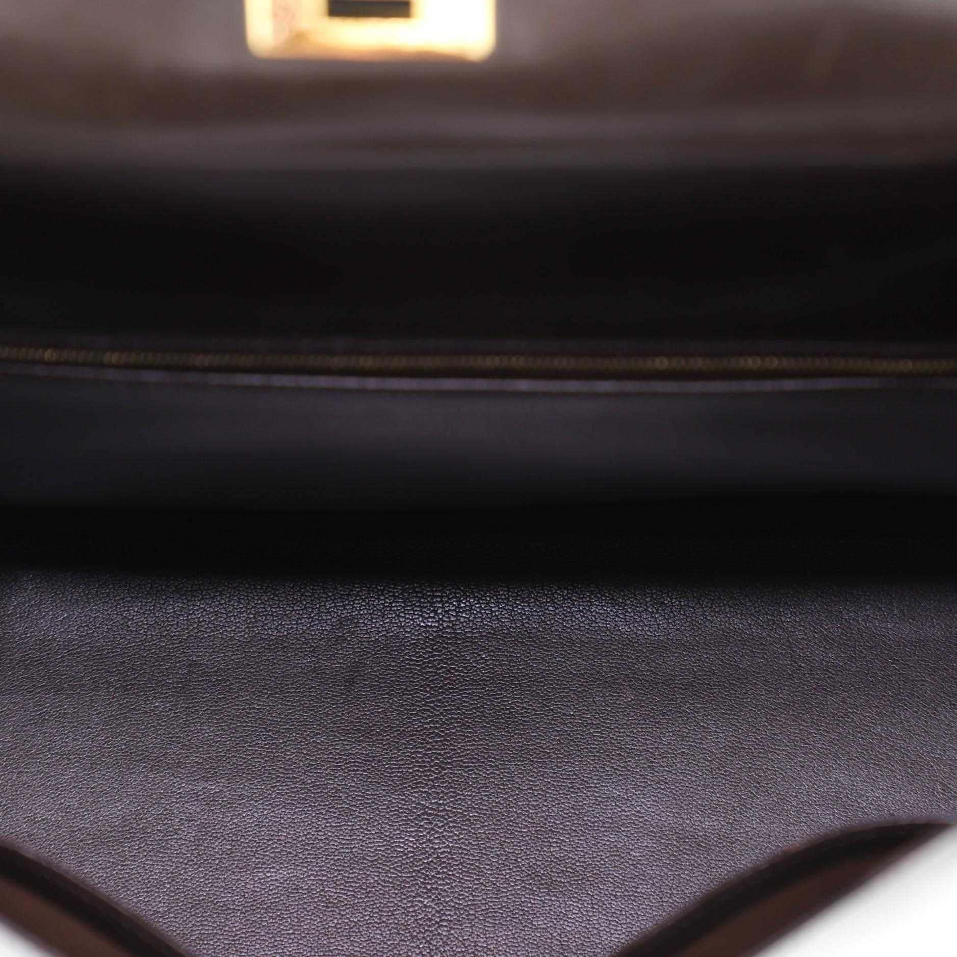 Women's or Men's Hermes Kelly Handbag Marron Fonce Box Calf With Gold Hardware 35 