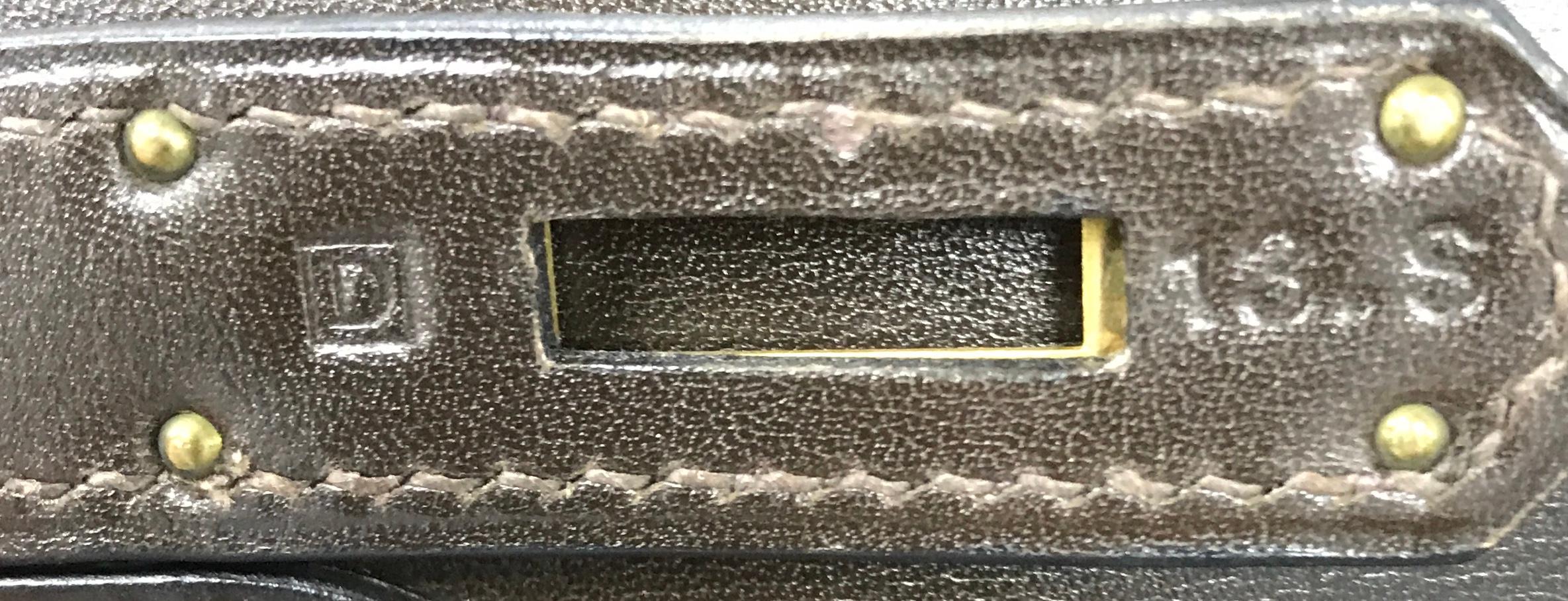Hermes Kelly Handbag Marron Fonce Box Calf With Gold Hardware 35  3