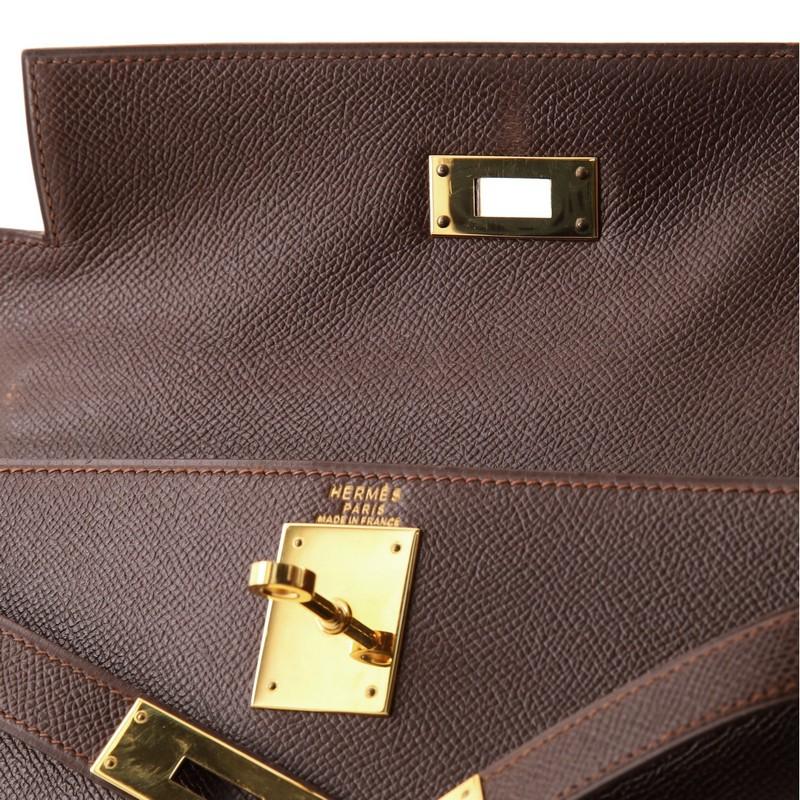 Hermes Kelly Handbag Marron Foncé Courchevel with Gold Hardware 28 2