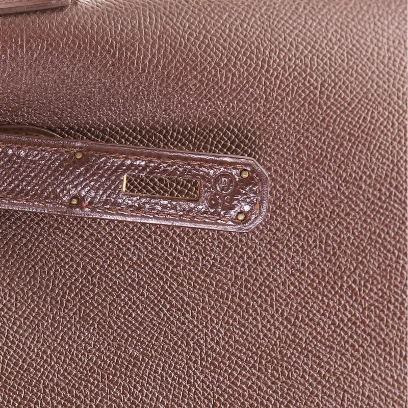 Hermes Kelly Handbag Marron Foncé Courchevel with Gold Hardware 28 3