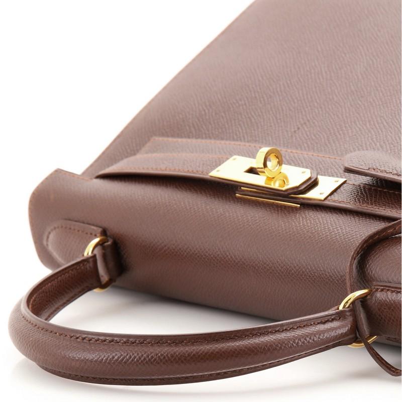 Hermes Kelly Handbag Marron Foncé Courchevel with Gold Hardware 28 1