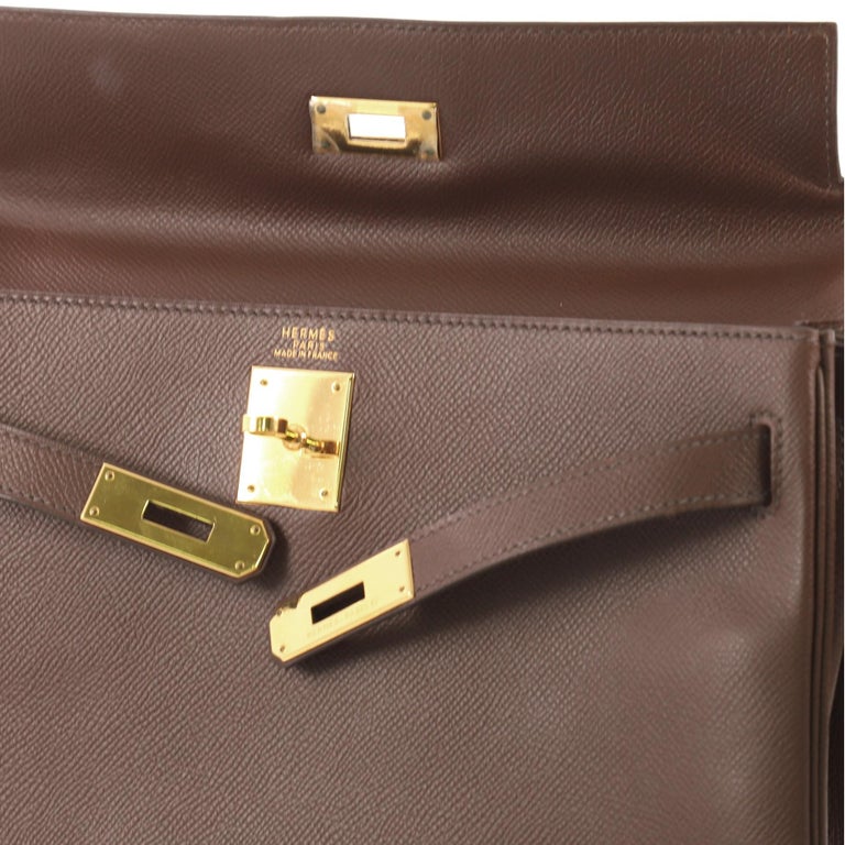 Hermes Kelly Handbag Marron Fonce Courchevel with Gold Hardware 32 at ...
