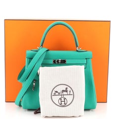 Hermes Kelly Handbag Menthe Togo with Palladium Hardware 25
