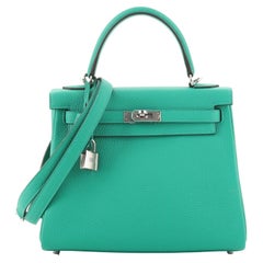 Hermès Hermes Kelly bag 25 Green Leather ref.724567 - Joli Closet