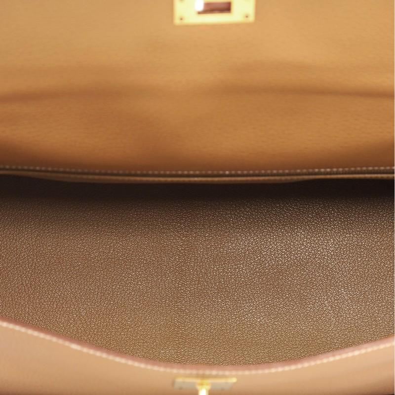 Hermes Kelly Handbag Natural Ardennes with Gold Hardware 35 3