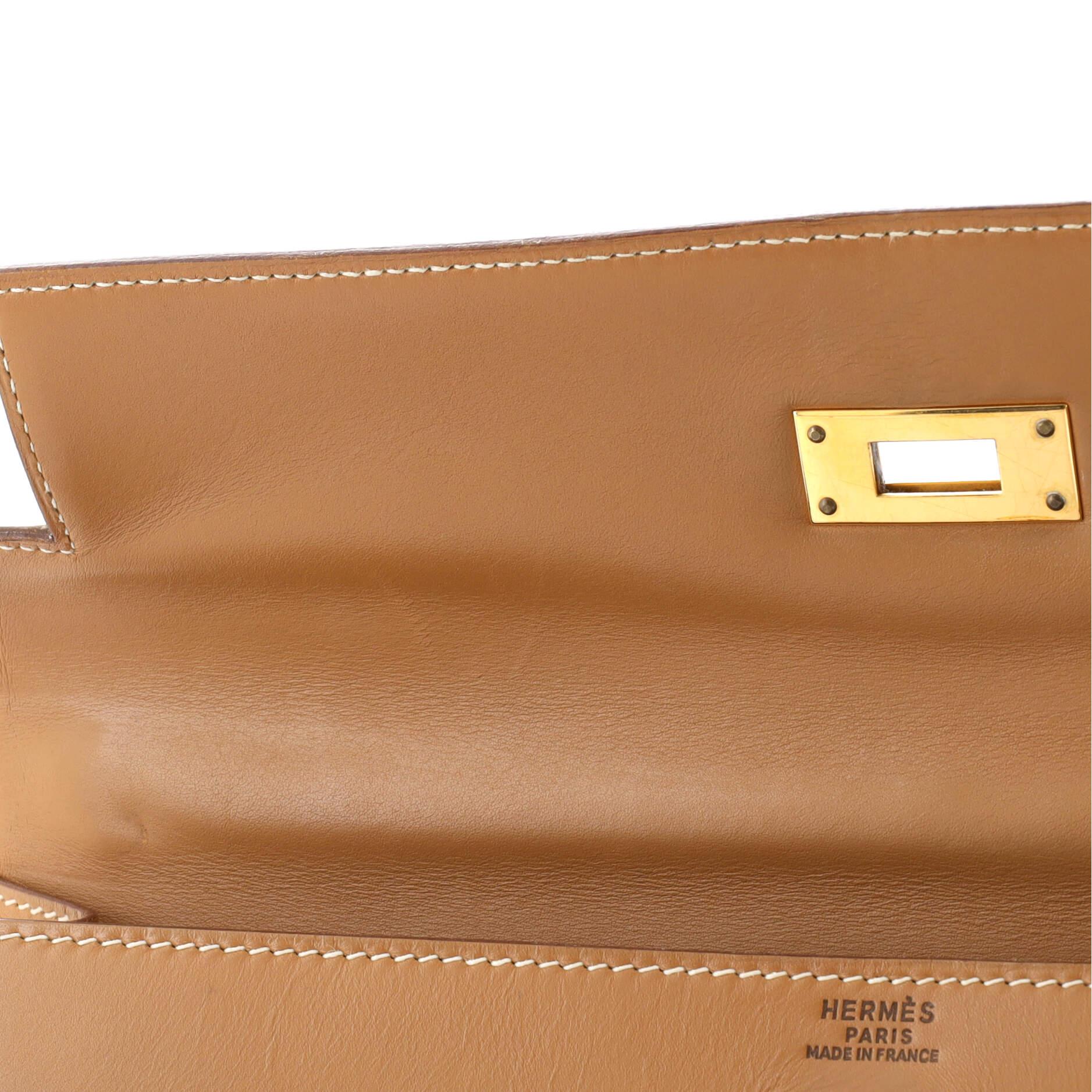 Hermes Kelly Handbag Natural Chamonix with Gold Hardware 32 6
