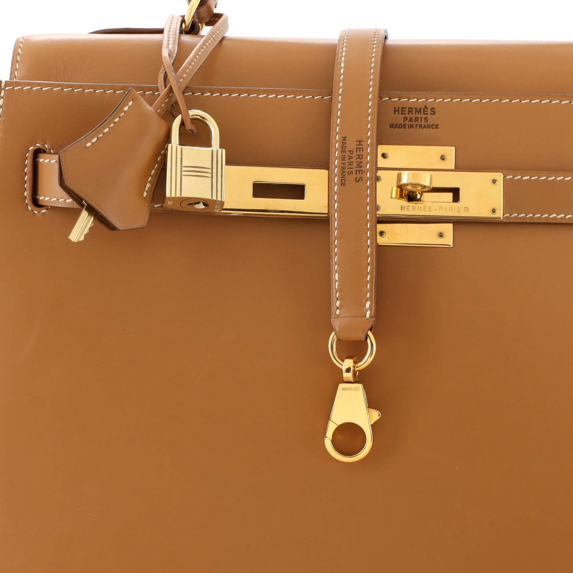 Hermes Kelly Handbag Natural Chamonix with Gold Hardware 32 3