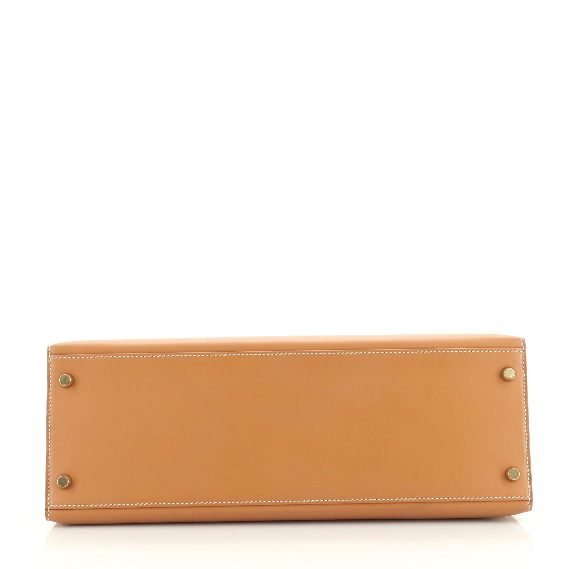 Women's or Men's Hermes Kelly Handbag Natural Chamonix with Gold Hardware 35