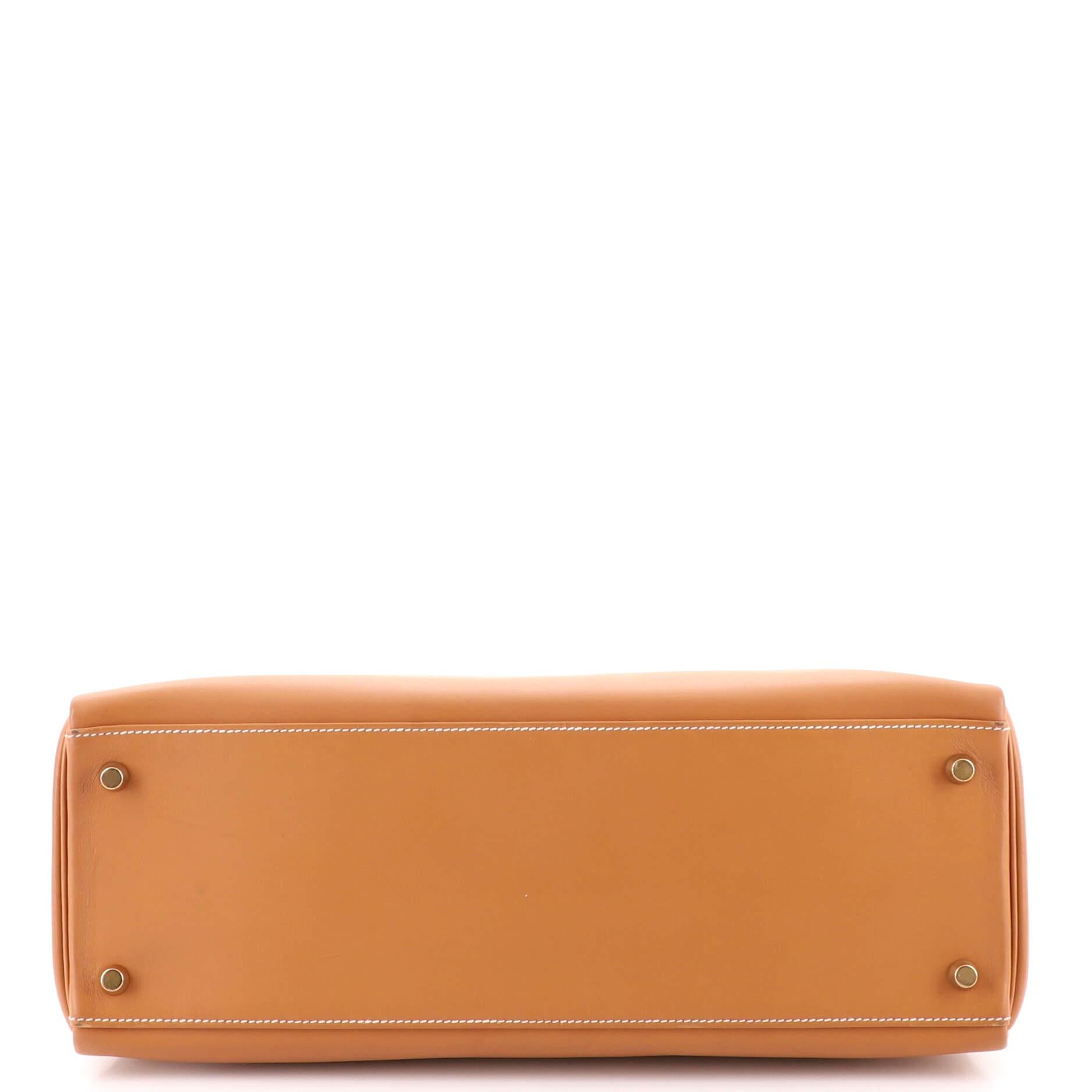 Hermes Kelly Handbag Natural Chamonix with Gold Hardware 35 1