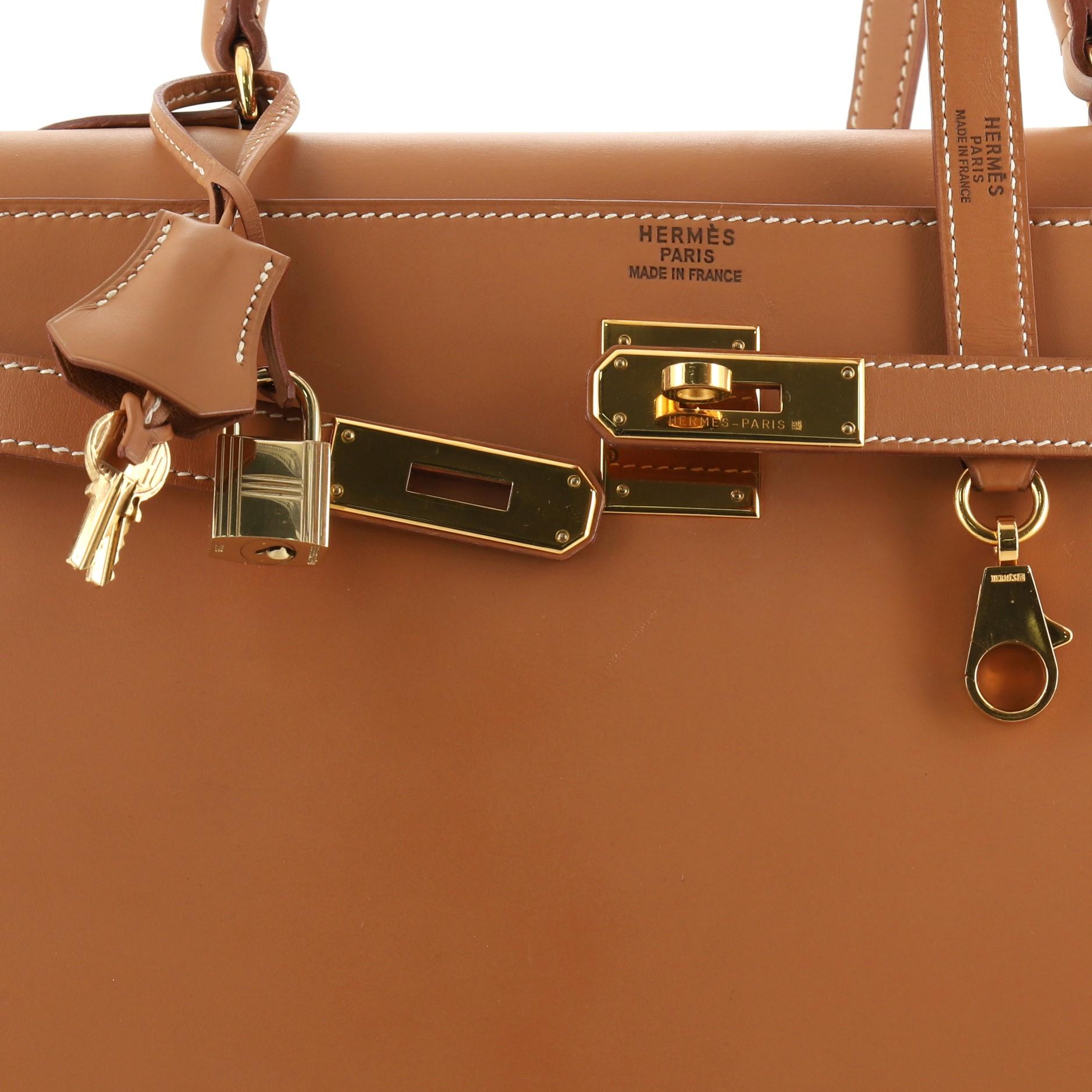 Hermes Kelly Handbag Natural Chamonix with Gold Hardware 35 2