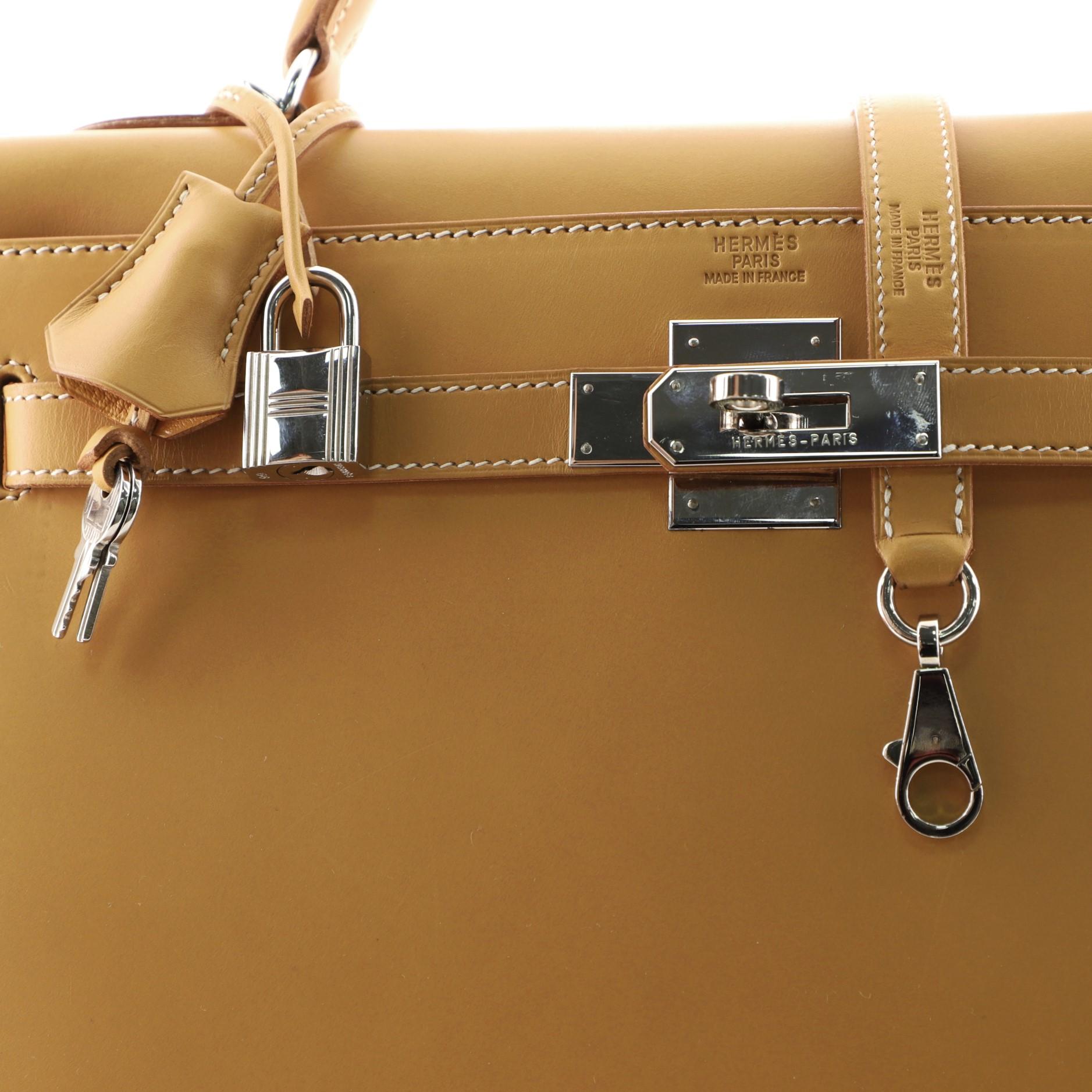 Hermes Kelly Handbag Natural Chamonix with Palladium Hardware 32 1