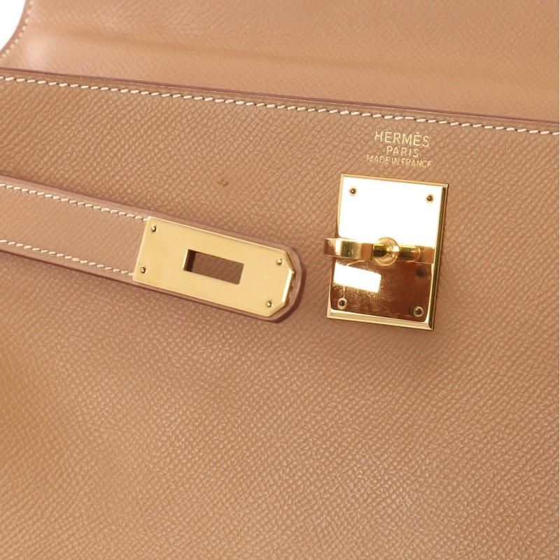 Hermes Kelly Handbag Natural Courchevel with Gold Hardware 32 4