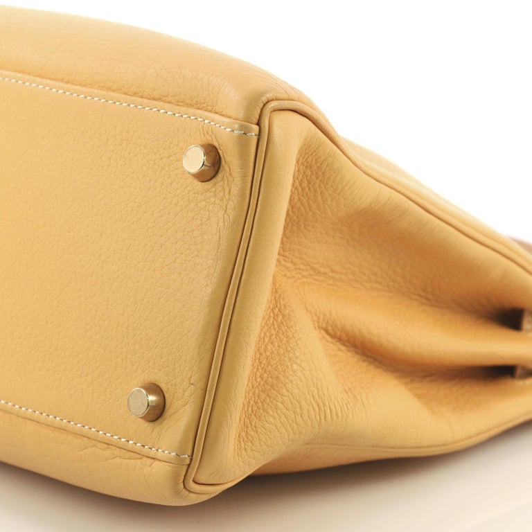 Hermes Kelly Handbag Natural Sable Clemence with Gold Hardware 32 at ...