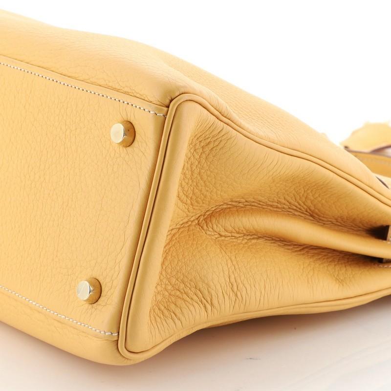 Hermes Kelly Handbag Natural Sable Clemence With Gold Hardware 32  4