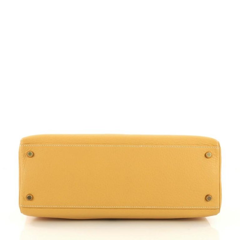Hermes Kelly Handbag Natural Sable Clemence with Gold Hardware 35 at ...