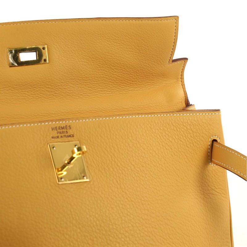 Hermes Kelly Handbag Natural Sable Clemence with Gold Hardware 35 1