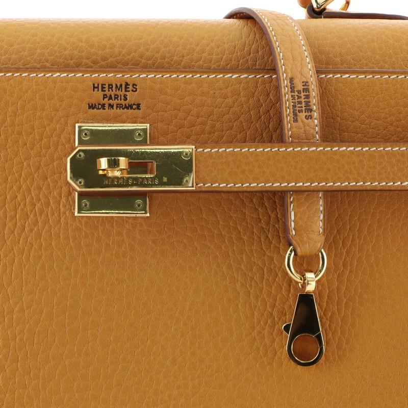 Women's or Men's Hermes Kelly Handbag Natural Sable Fjord with Gold Hardware 35
