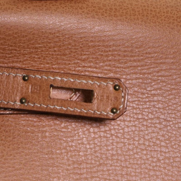 Hermes Kelly Handbag Natural Vache Liegee with Gold Hardware 32 at 1stDibs