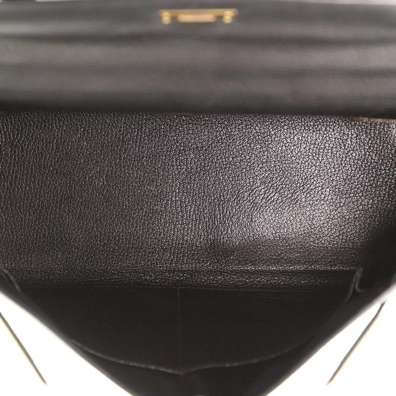 Women's or Men's Hermes Kelly Handbag Noir Ardennes With Gold Hardware 32 