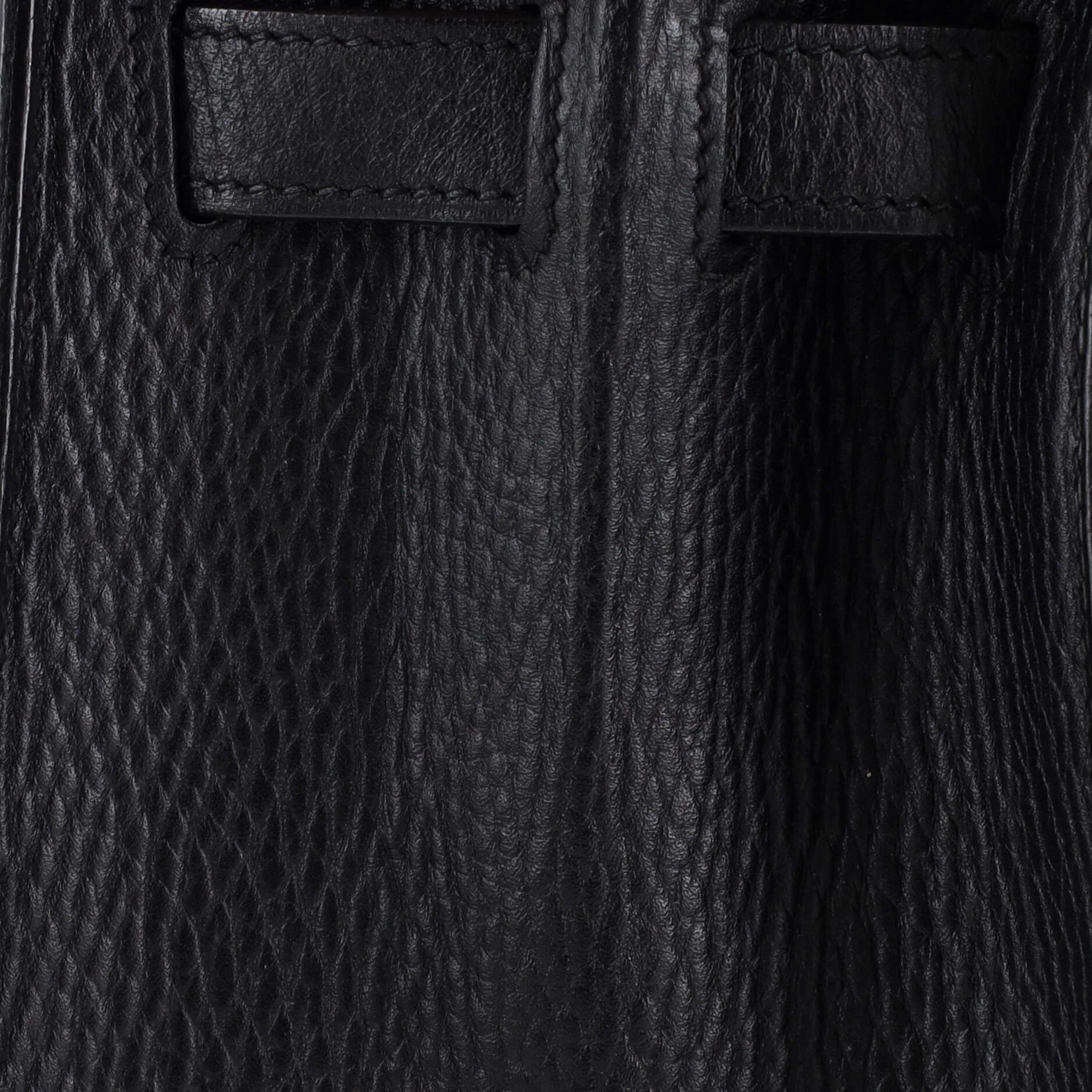 Hermes Kelly Handbag Noir Ardennes with Gold Hardware 32 For Sale 5
