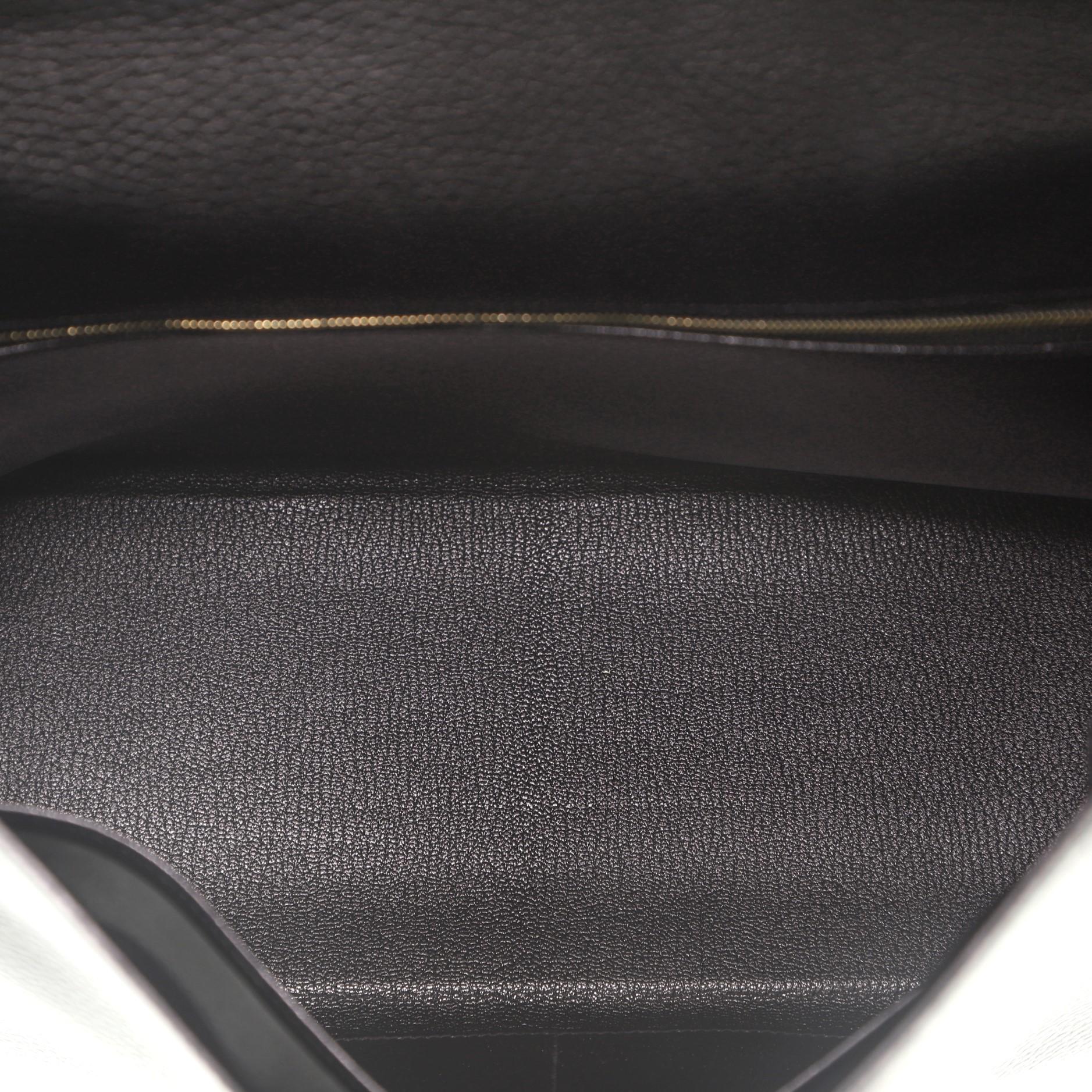 Hermes Kelly Handbag Noir Ardennes With Gold Hardware 35  1