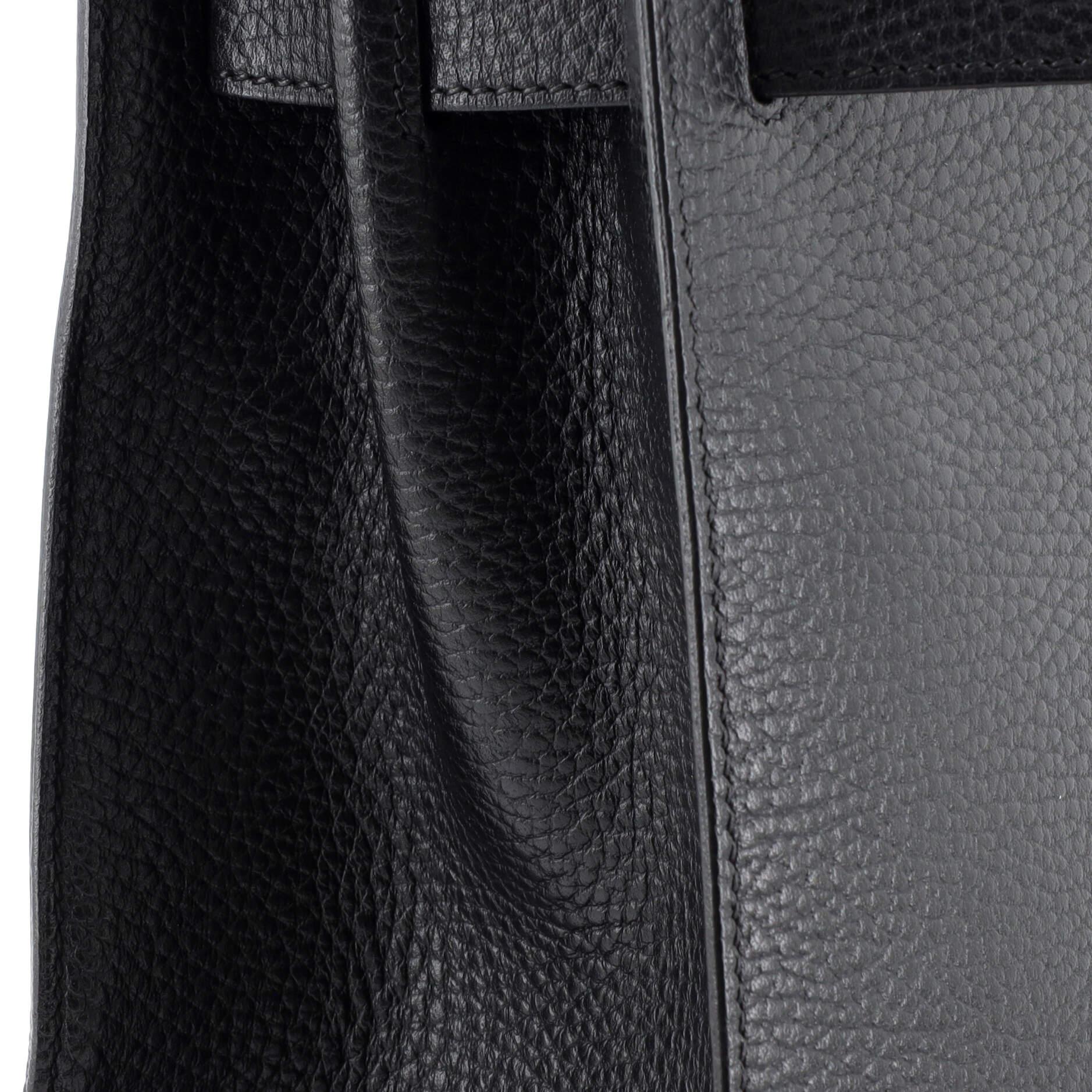 Hermes Kelly Handbag Noir Ardennes with Gold Hardware 35 For Sale 4