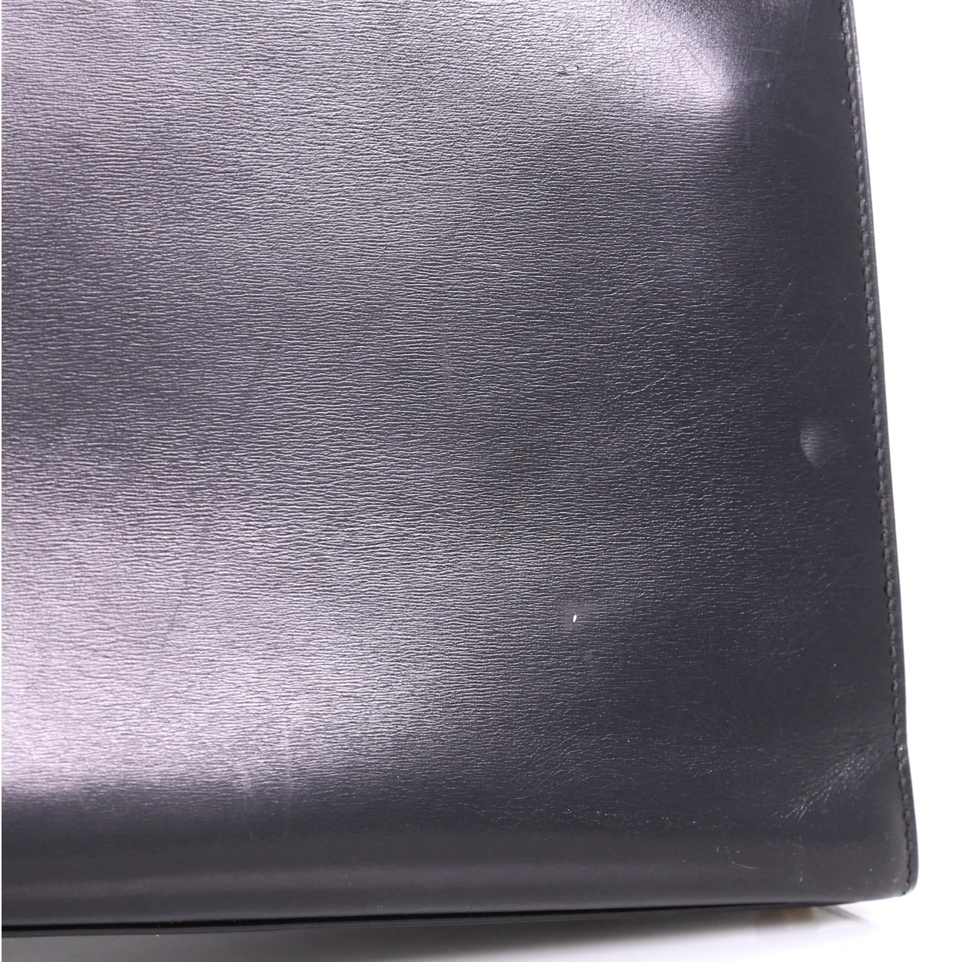 Hermes Kelly Handbag Noir Box Calf with Gold Hardware 28 5