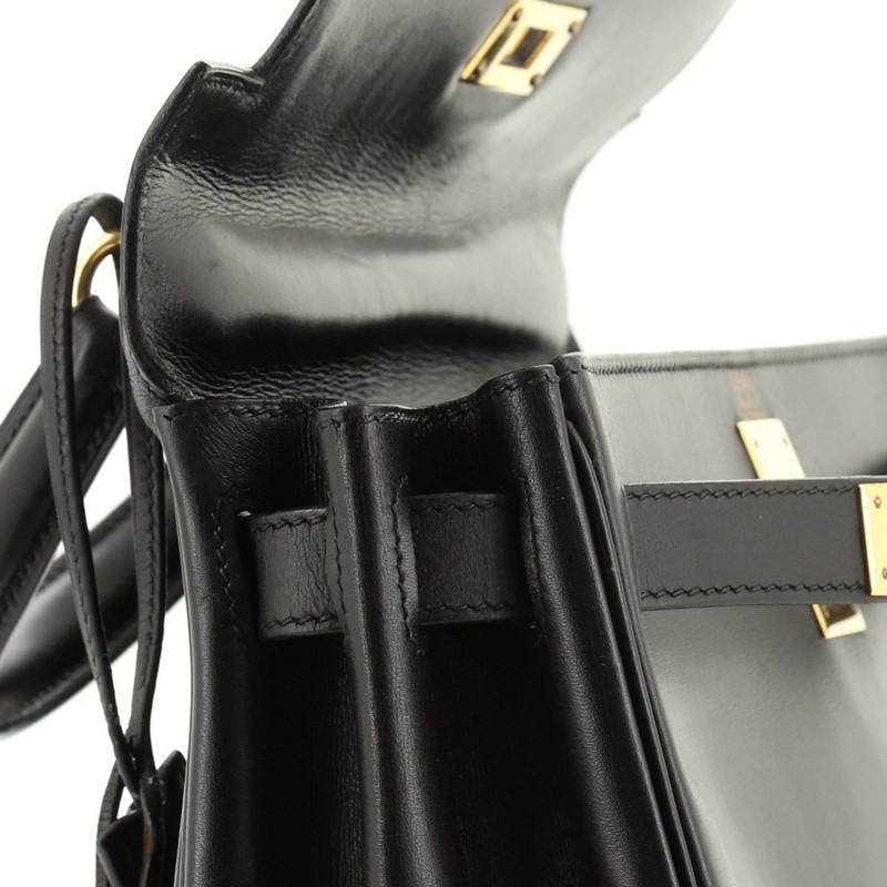 Hermes Kelly Handbag Noir Box Calf With Gold Hardware 28  5