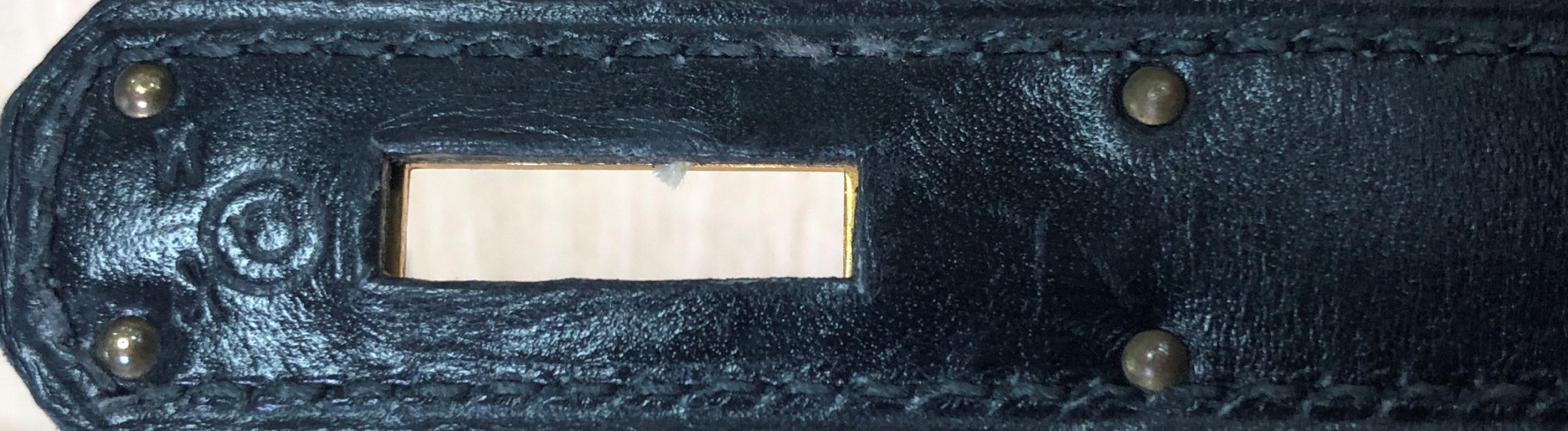 Hermes Kelly Handbag Noir Box Calf with Gold Hardware 28 7