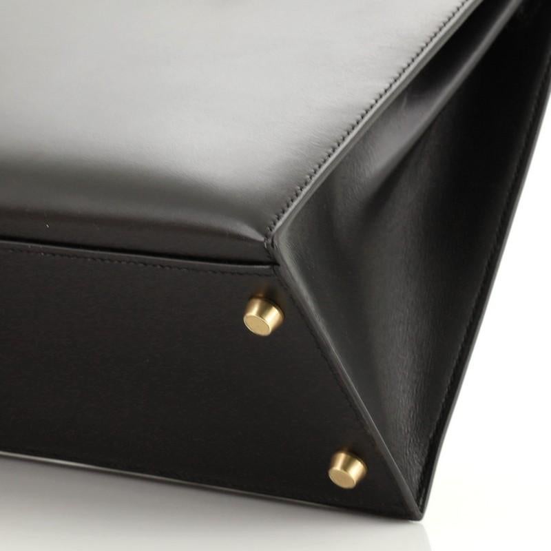 Hermes Kelly Handbag Noir Box Calf with Gold Hardware 28 1