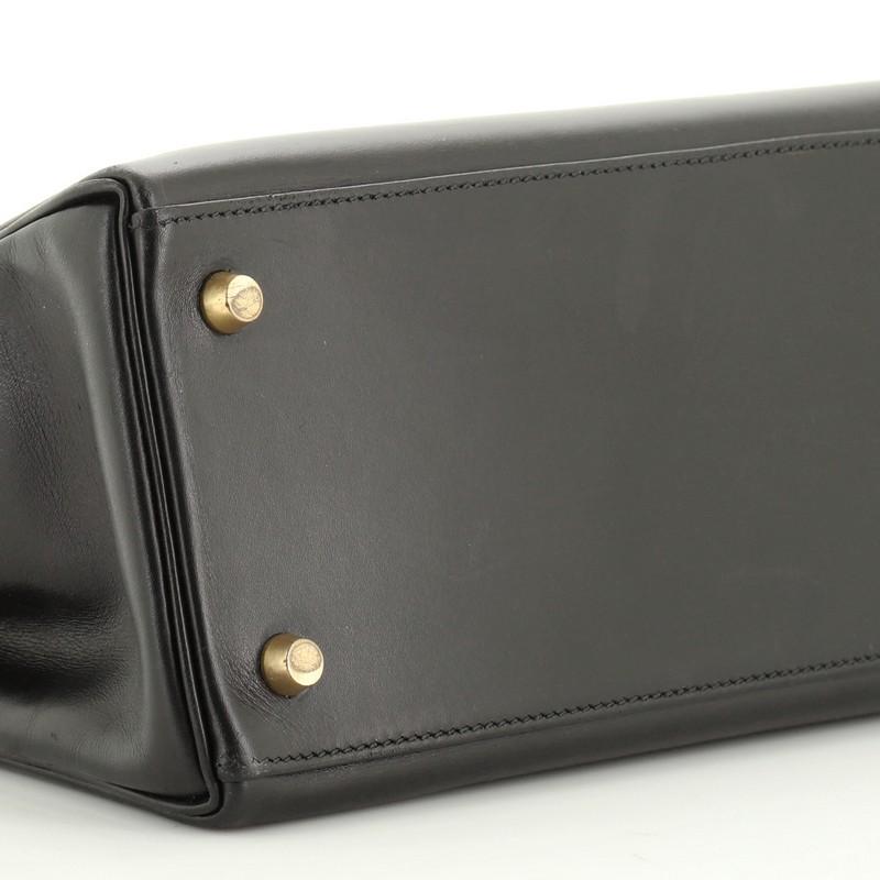 Hermes Kelly Handbag Noir Box Calf With Gold Hardware 28  2
