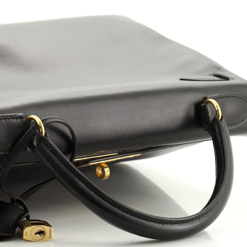 Hermes Kelly Handbag Noir Box Calf With Gold Hardware 28  3