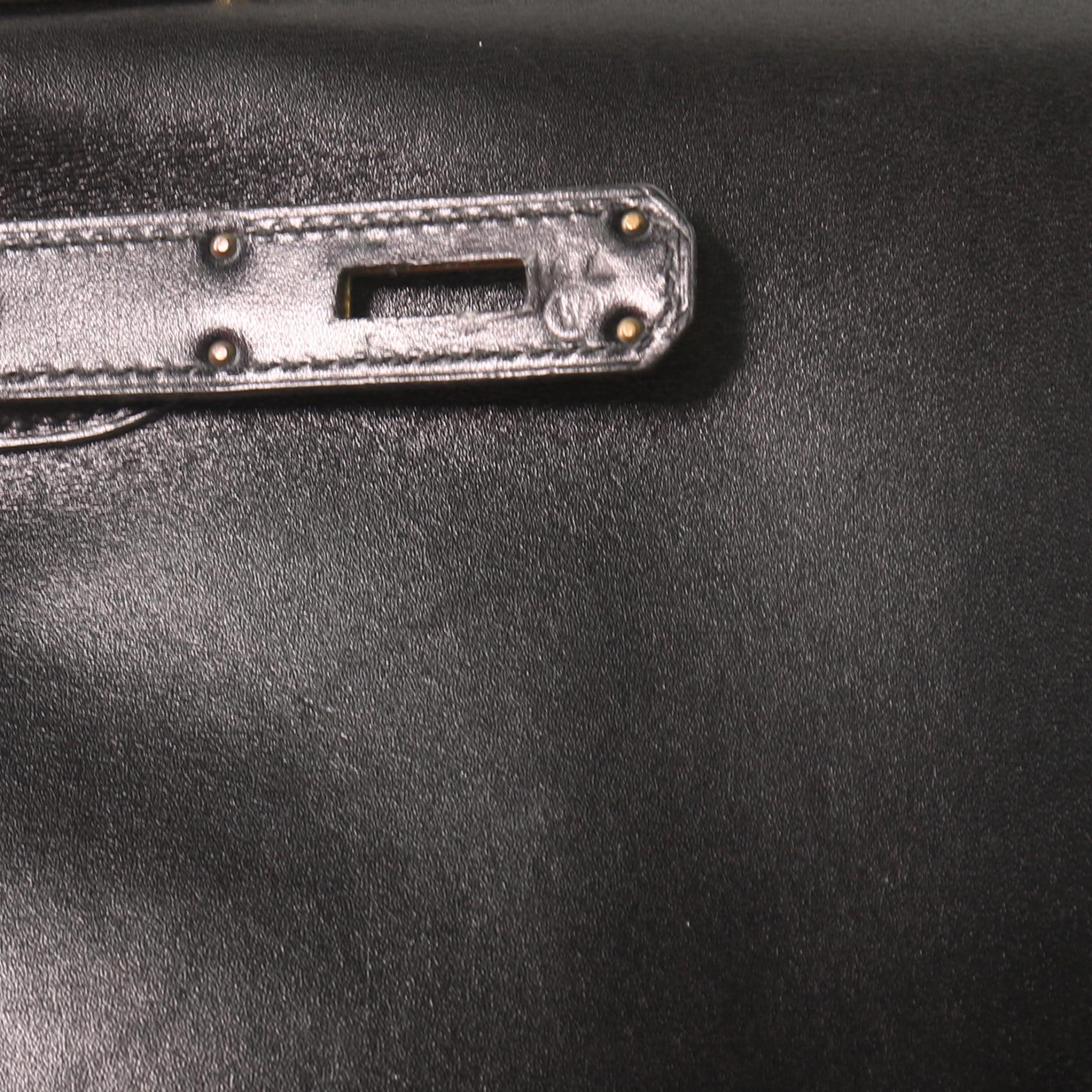 Hermes Kelly Handbag Noir Box Calf with Gold Hardware 28 4
