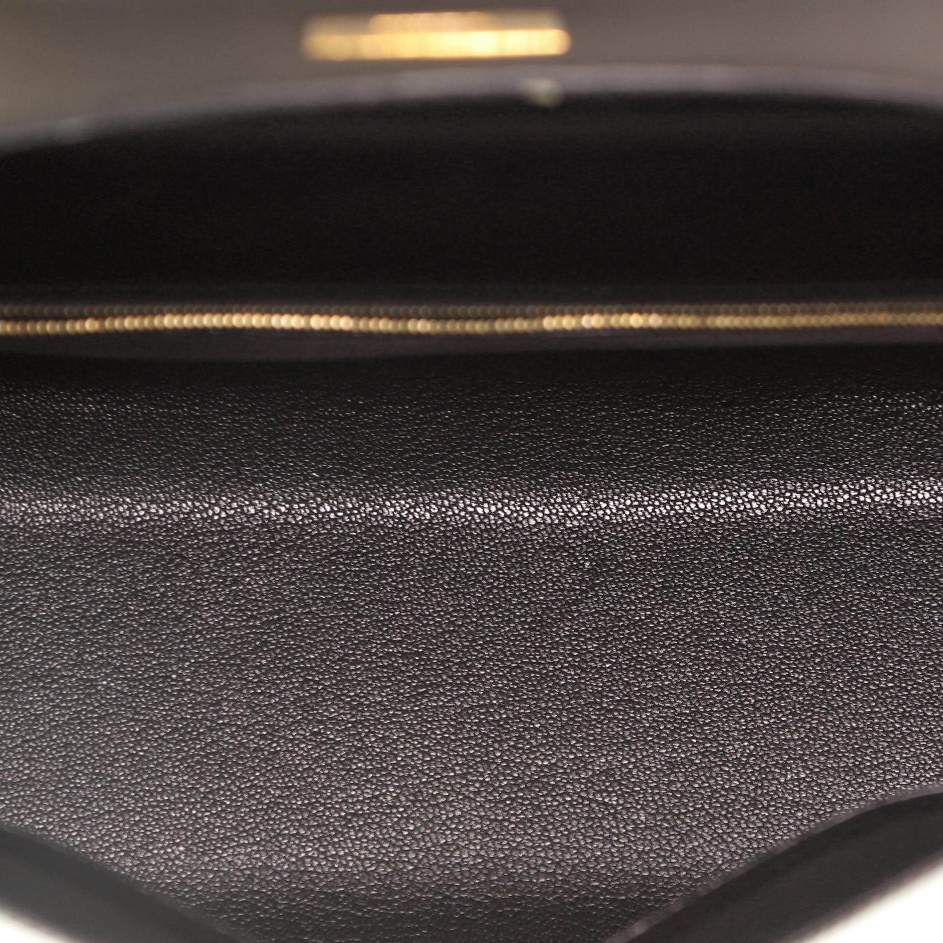 Women's or Men's Hermes Kelly Handbag Noir Box Calf with Gold Hardware 32