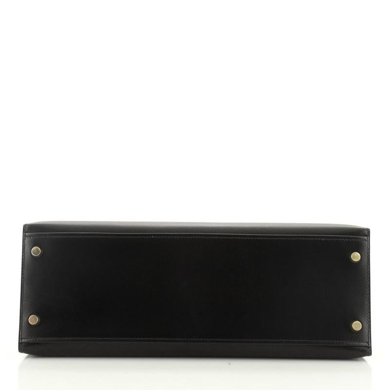 Hermes Kelly Handbag Noir Box Calf With Gold Hardware 32  1