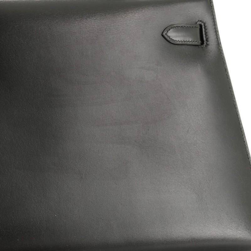 Hermes Kelly Handbag Noir Box Calf With Gold Hardware 32  3