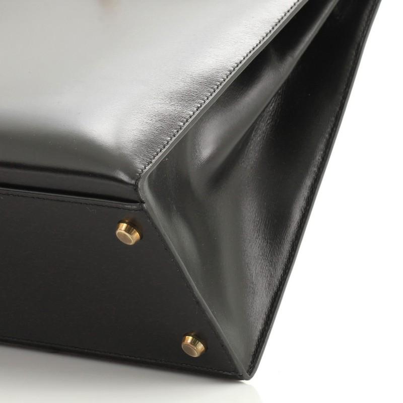 Hermes Kelly Handbag Noir Box Calf with Gold Hardware 32 3