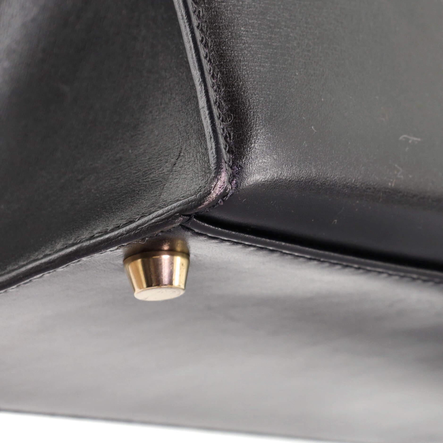 Hermes Kelly Handbag Noir Box Calf with Gold Hardware 32 4