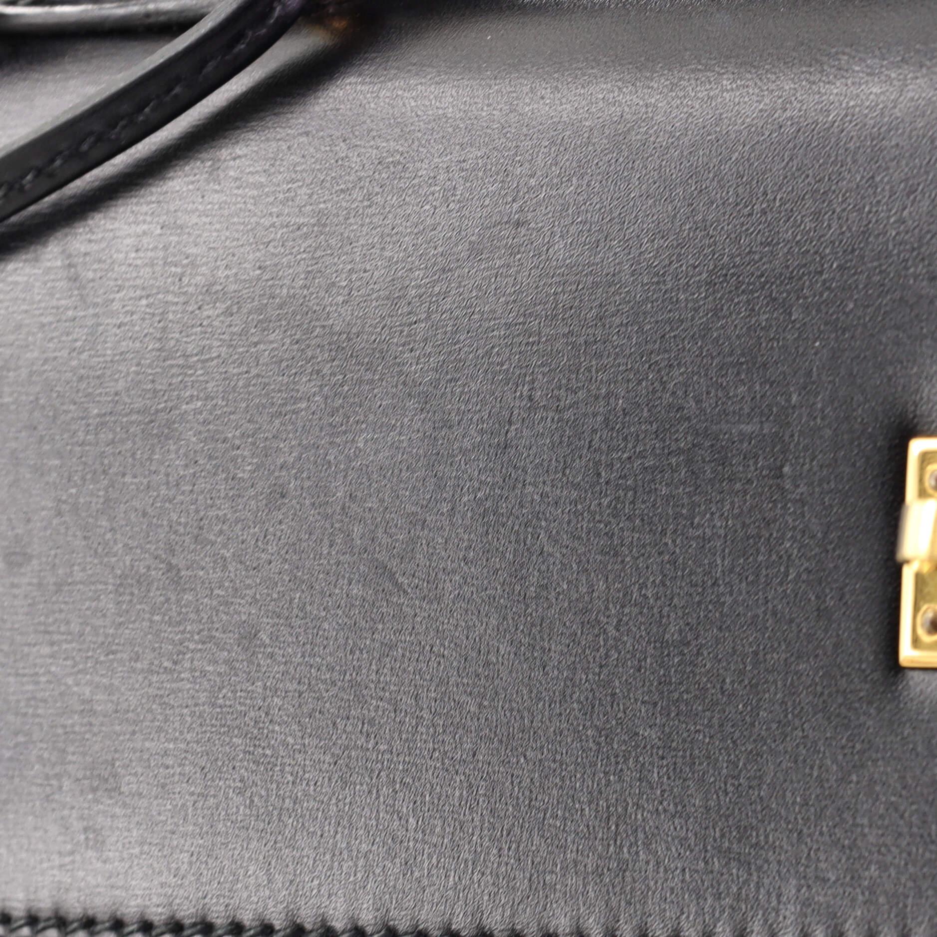 Hermes Kelly Handbag Noir Box Calf with Gold Hardware 35 2