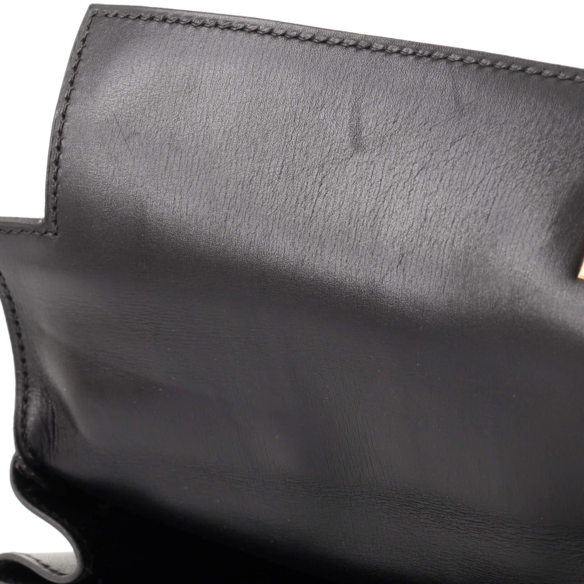 Hermes Kelly Handbag Noir Box Calf with Gold Hardware 35 6