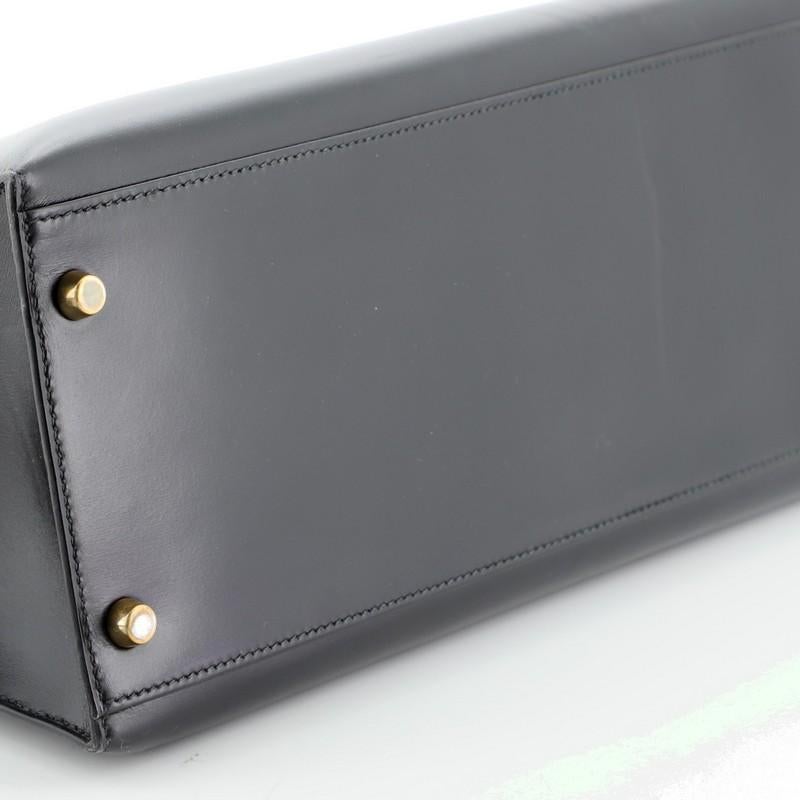 Hermes Kelly Handbag Noir Box Calf With Gold Hardware 35  2