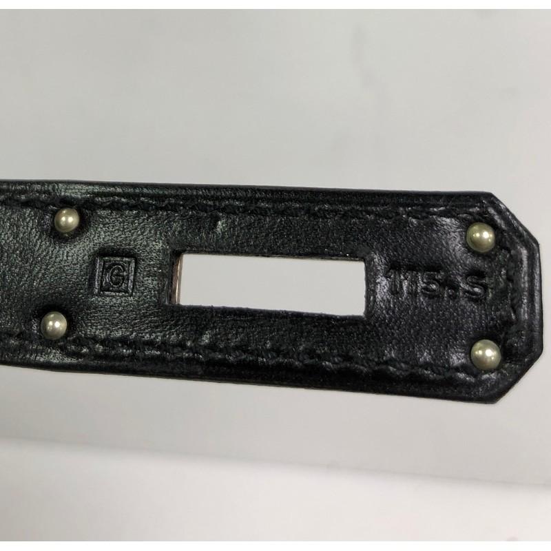 Hermes Kelly Handbag Noir Box Calf With Palladium Hardware 32  6