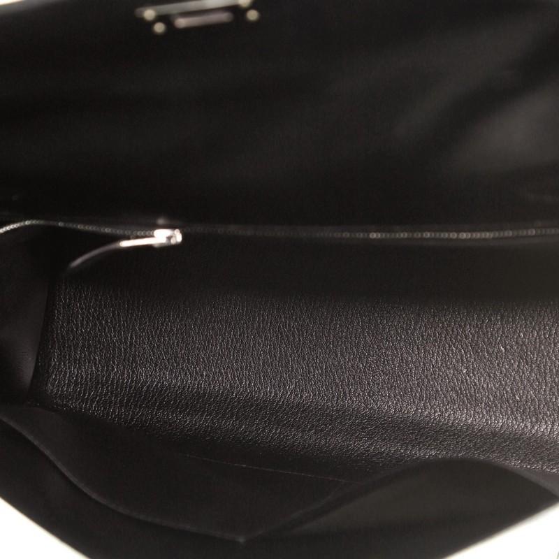 Women's or Men's Hermes Kelly Handbag Noir Box Calf With Palladium Hardware 32 