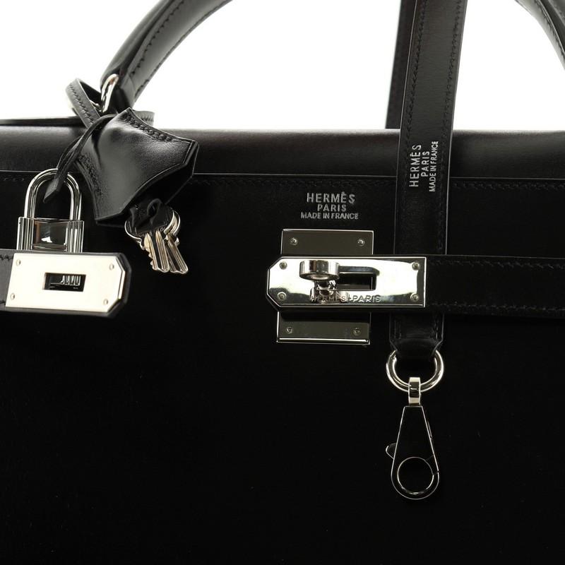Hermes Kelly Handbag Noir Box Calf With Palladium Hardware 32  1