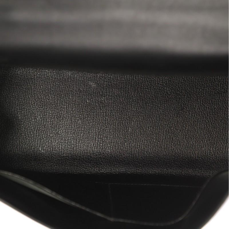 Hermes Kelly Handbag Noir Box Calf with Palladium Hardware 32 2