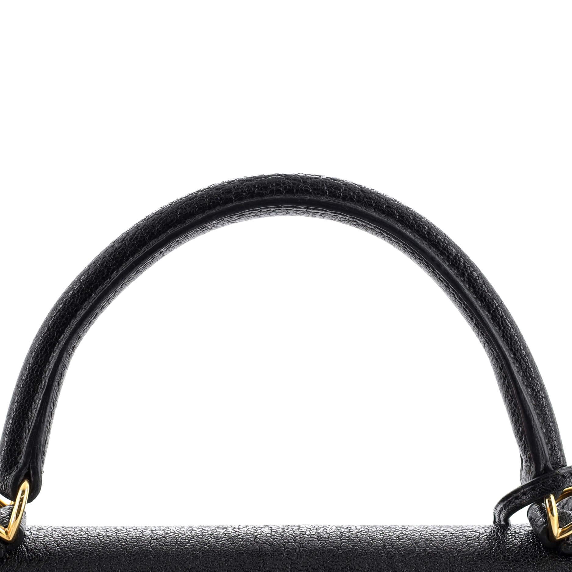 Hermes Kelly Handbag Noir Chevre de Coromandel with Gold Hardware 35 5