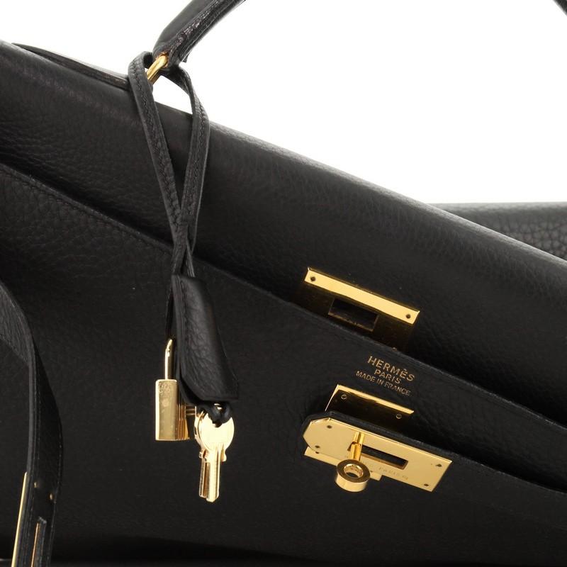 Hermes Kelly Handbag Noir Clemence Gold Hardware 40 4