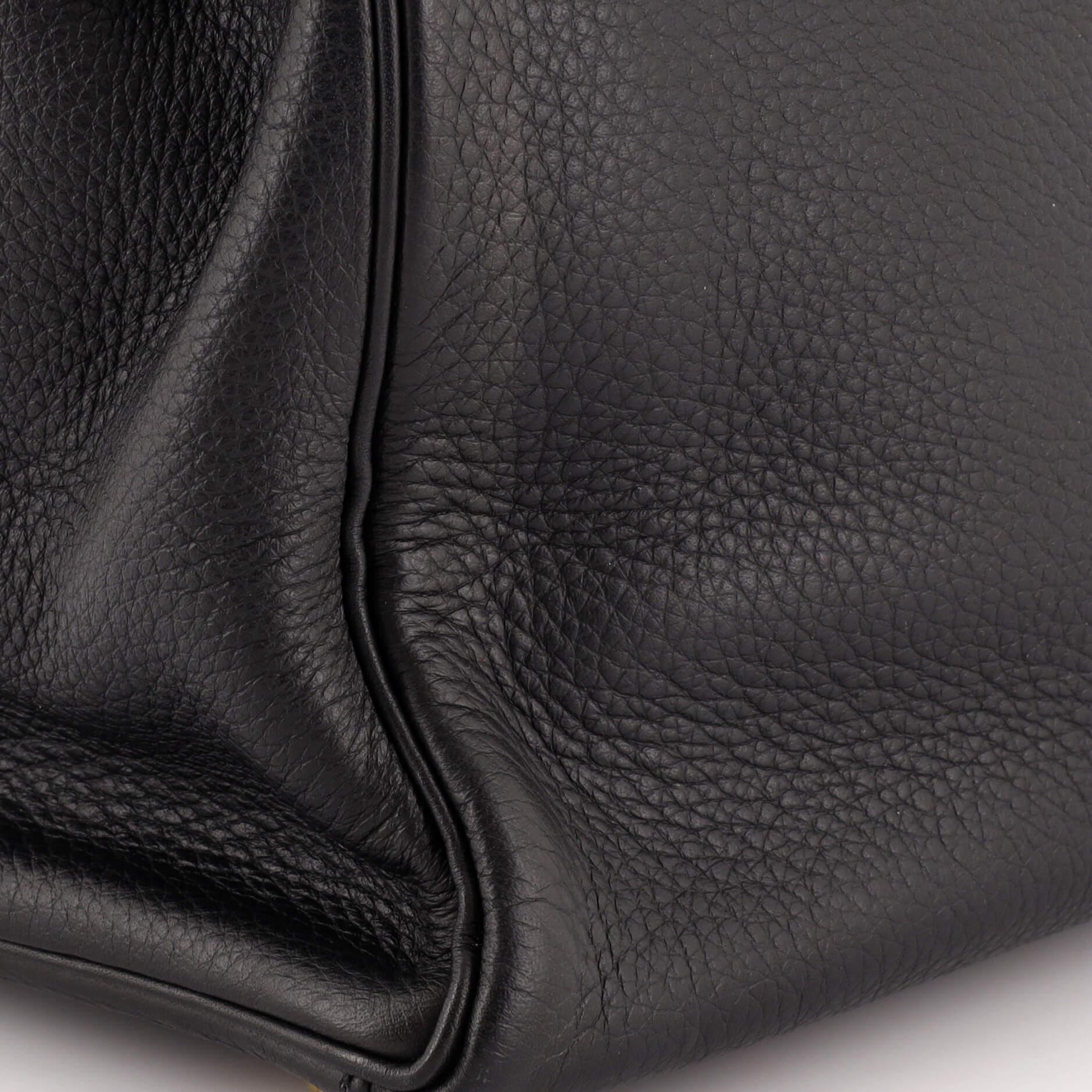 Hermes Kelly Handbag Noir Clemence with Gold Hardware 35 For Sale 4