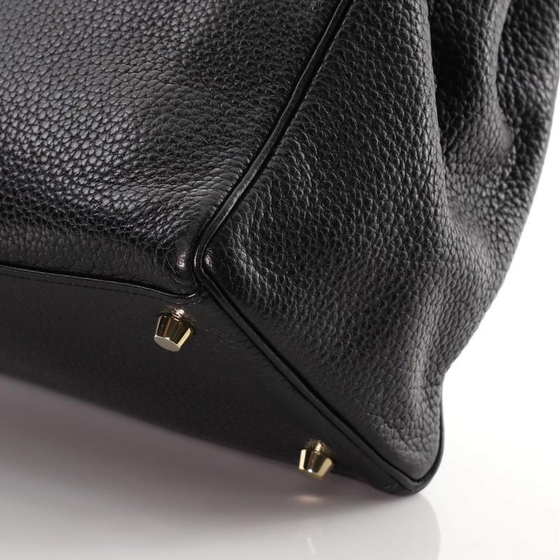 Hermes Kelly Handbag Noir Clemence with Gold Hardware 35 4