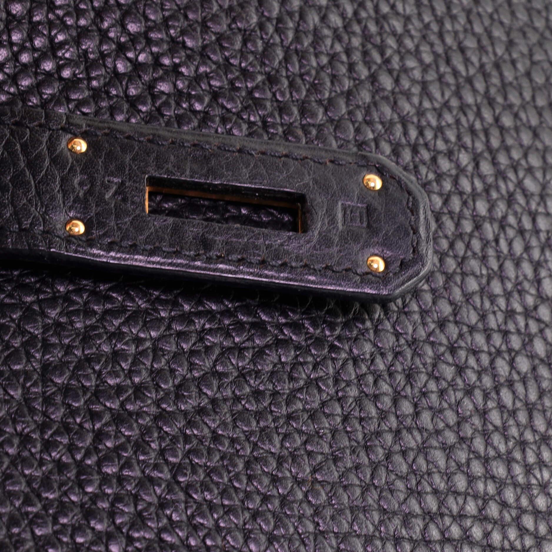 Hermes Kelly Handbag Noir Clemence with Gold Hardware 40 4